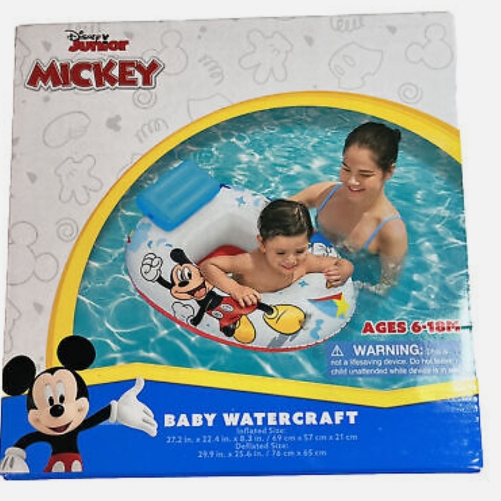 Disney Jr Mickey Mouse Baby Watercraft Float Swimming Pool Seat - Ages 6-18 M
